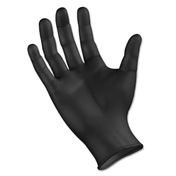 Boardwalk 396 Series, Nitrile Disposable Gloves, 4.4 mil Palm, Nitrile, Powder-Free, L, 100 PK, Black 396LBXA